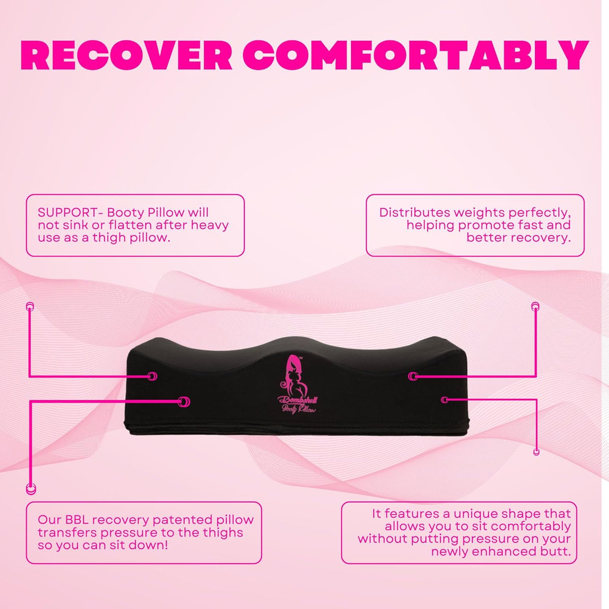 bbl-pillow-thigh-support-ergonomic-cushion + Compression Kit 7-Piece BBL Recovery Pillow Bundle with Boards & Lipo Foam 