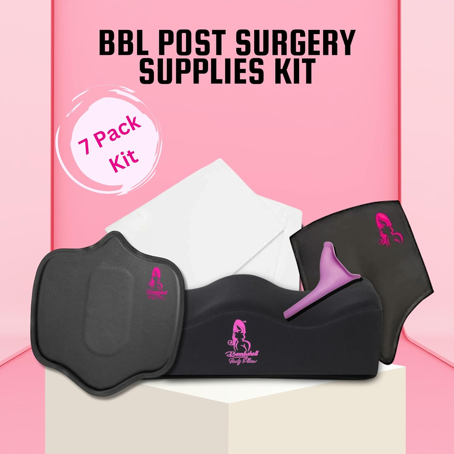 BBL Pillow + Compression Kit | 6-Piece Recovery Bundle with Boards & Lipo Foam 