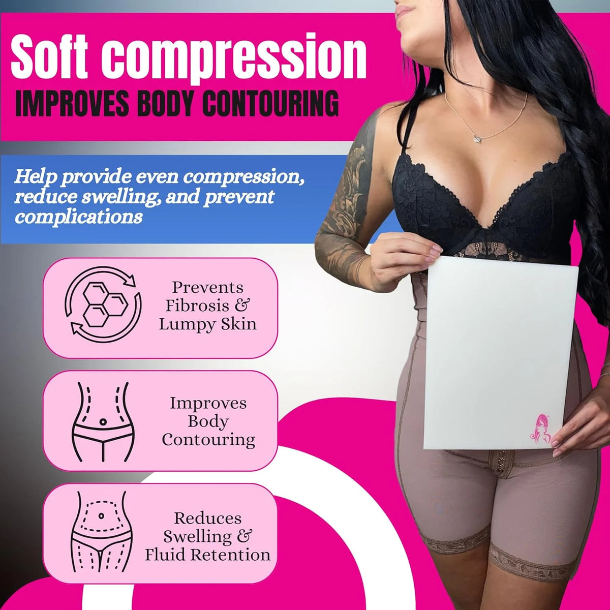 BBL Pillow + Compression Kit | 6-Piece Recovery Bundle with Boards & Lipo Foam 