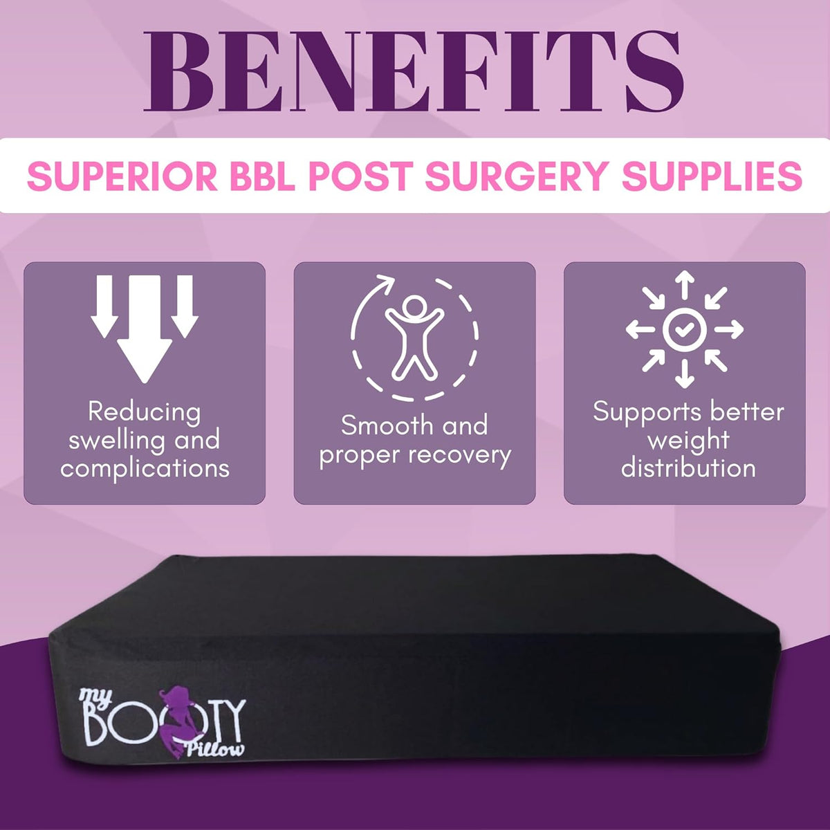 My Booty Pillow | Flat BBL Recovery Pillow - Doctor-Recommended Cushion - Bombshell Booty Pillow
