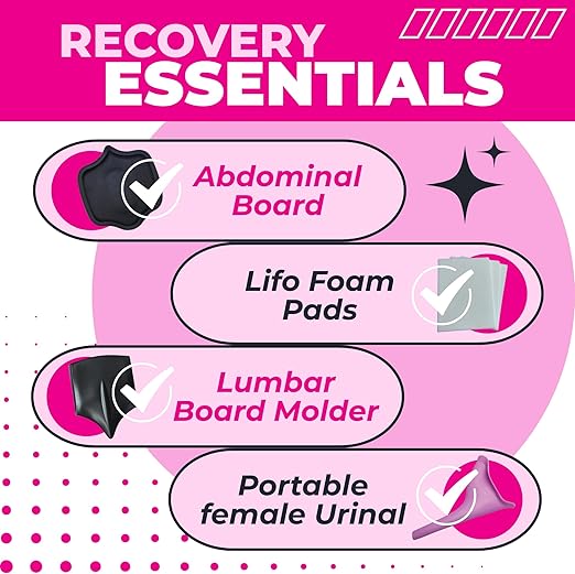 4-Piece Lipo Foam & Compression Kit | Post-Surgery Kit with Boards