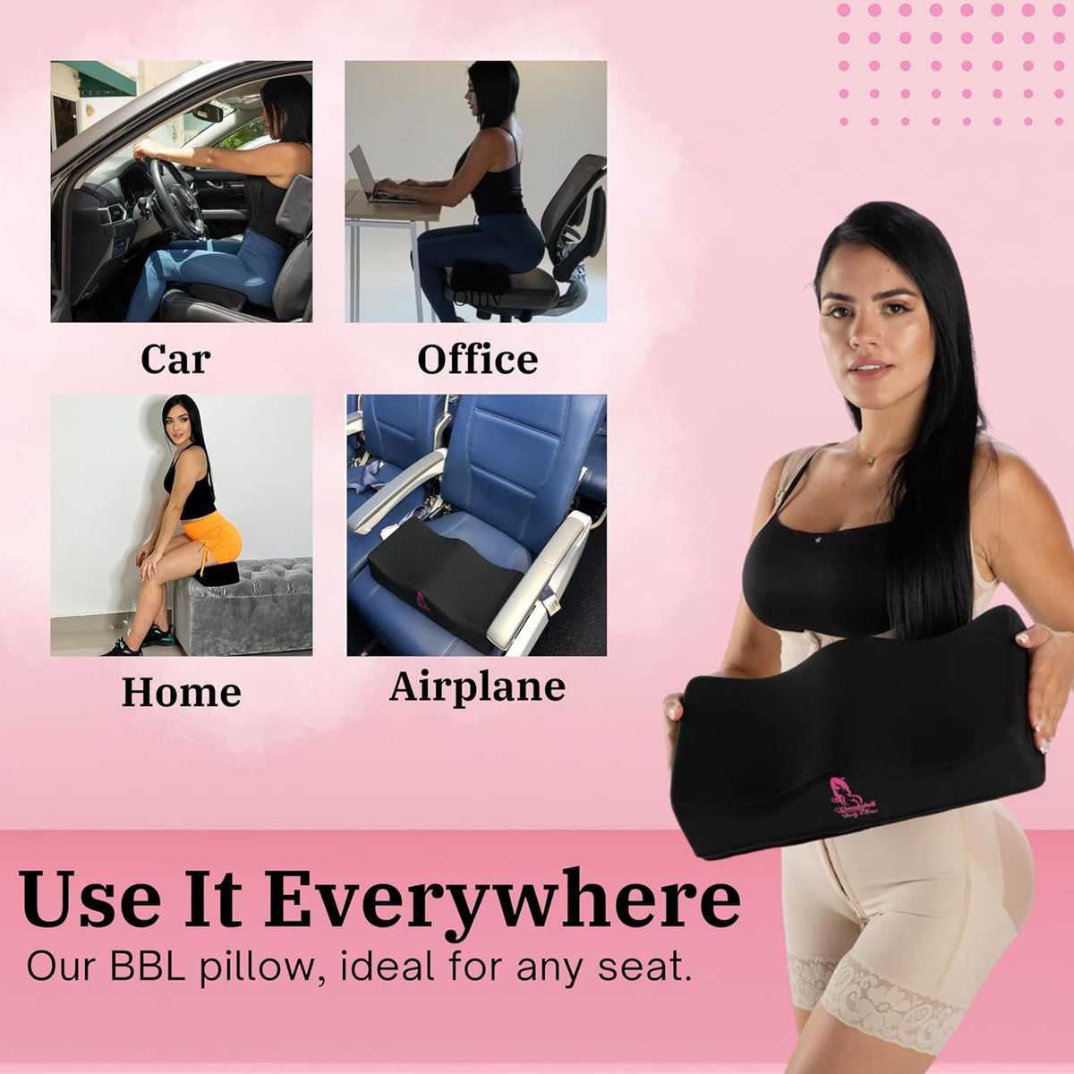 BBL pillow for car driving, airplane travel, office chair, and home sitting post surgery 7-Piece brazilian butt lift pillow Recovery Bundle with Boards & Lipo Foam 
