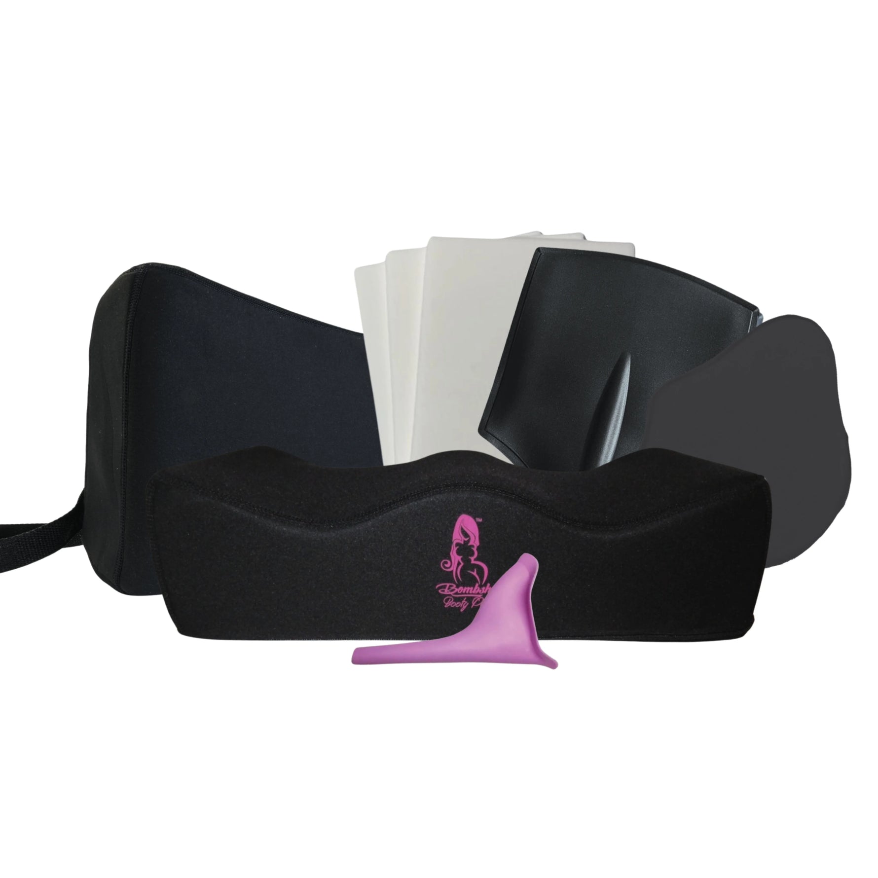 BBL recovery kit complete set including booty pillow, inflatable backrest, abdominal board, lipo foam pads and female urinal #Black