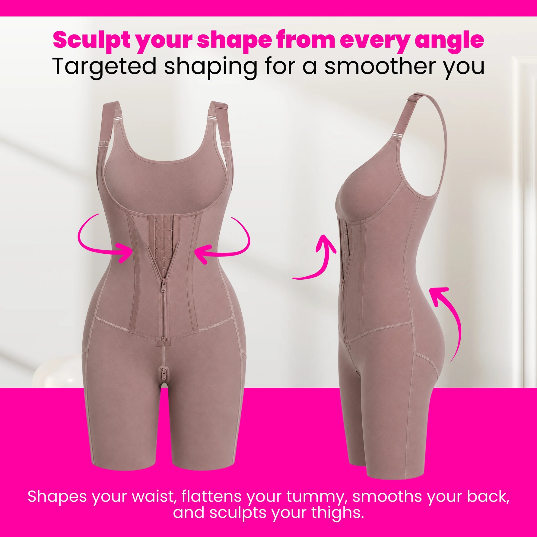 Fajas Colombianas post-surgery bodysuit made with breathable nylon spandex fabric for all-day comfort and compression