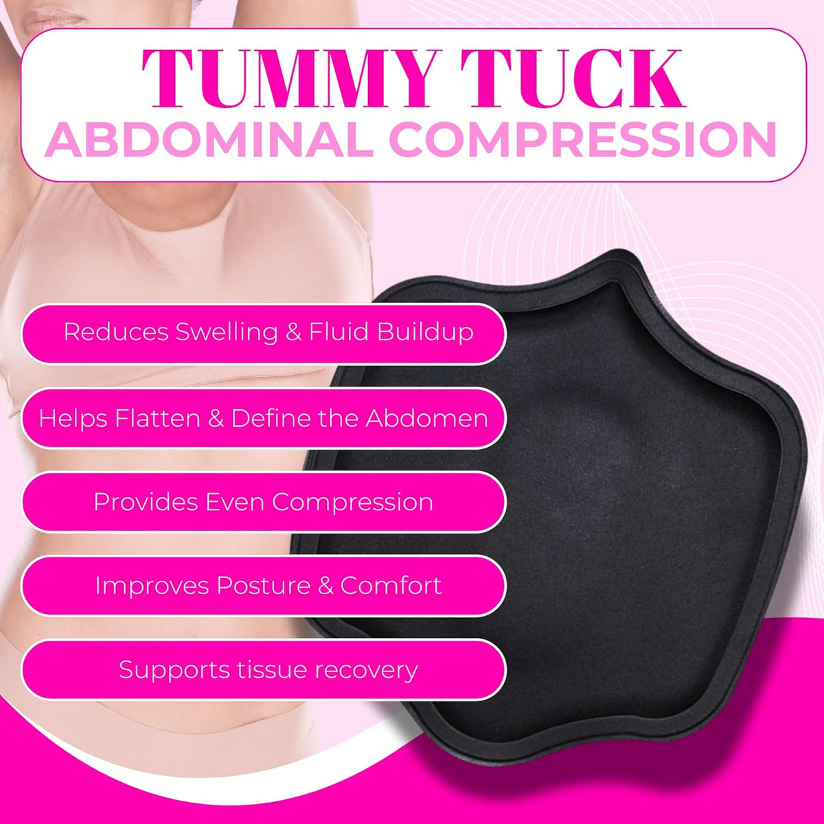 post op bbl pillow kit Black