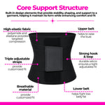 Sauna sweat belt with back support – waist trainer key features and construction details