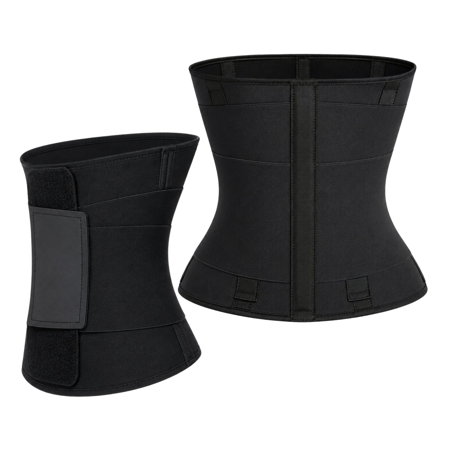 Sauna waist trainer sweat belt showing hourglass silhouette – side view