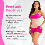 Women's waist trainer corset faja product features – high compression, polyester and latex, body shaper worn under clothing