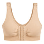 Beige compression bra garment on a white background